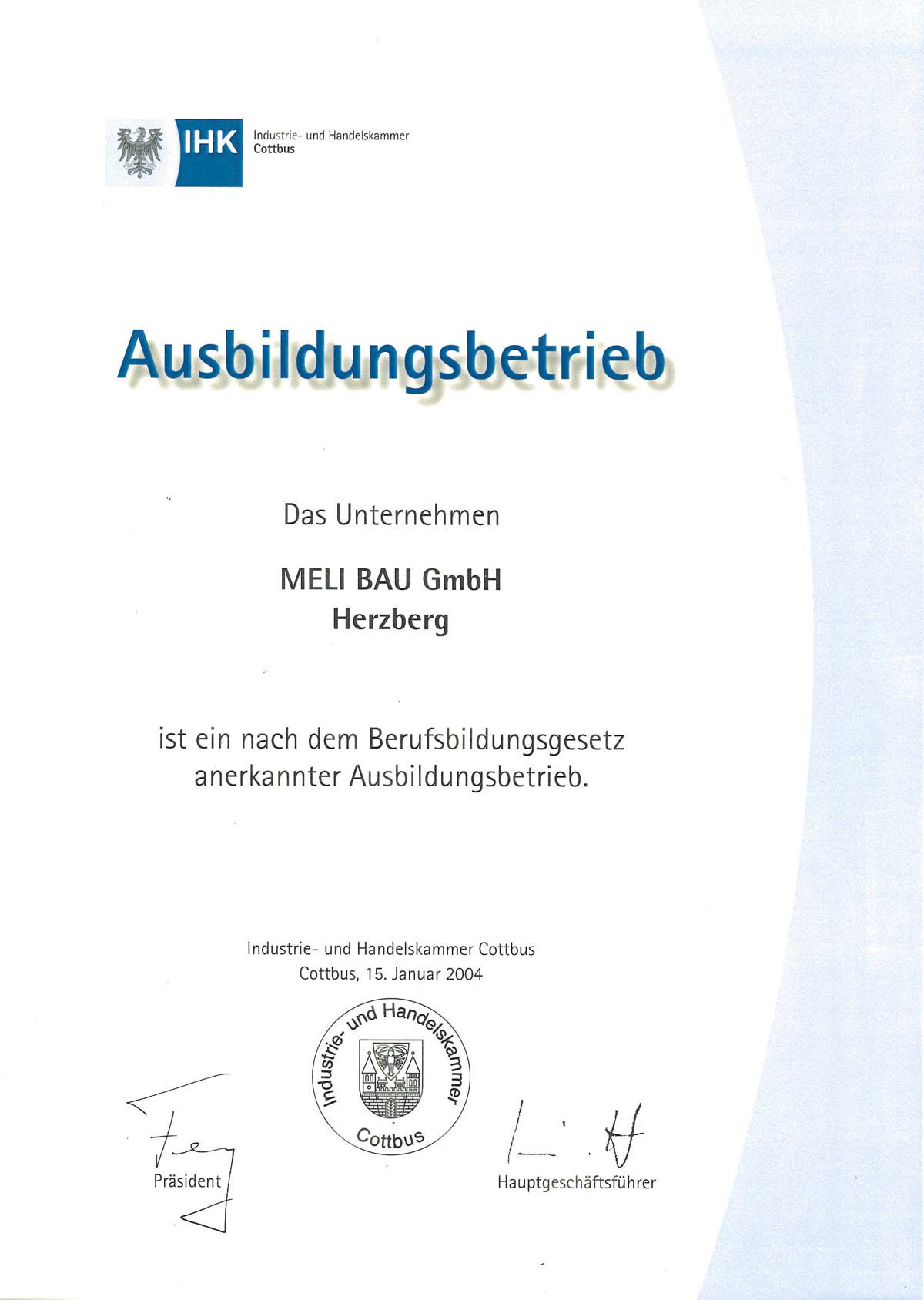 Ausbildungsurkunde